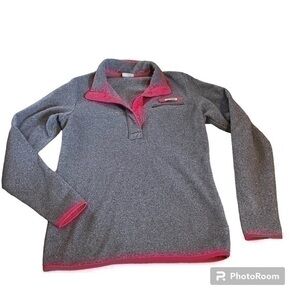 Columbia gray and pink fleece PFG quarter snap top